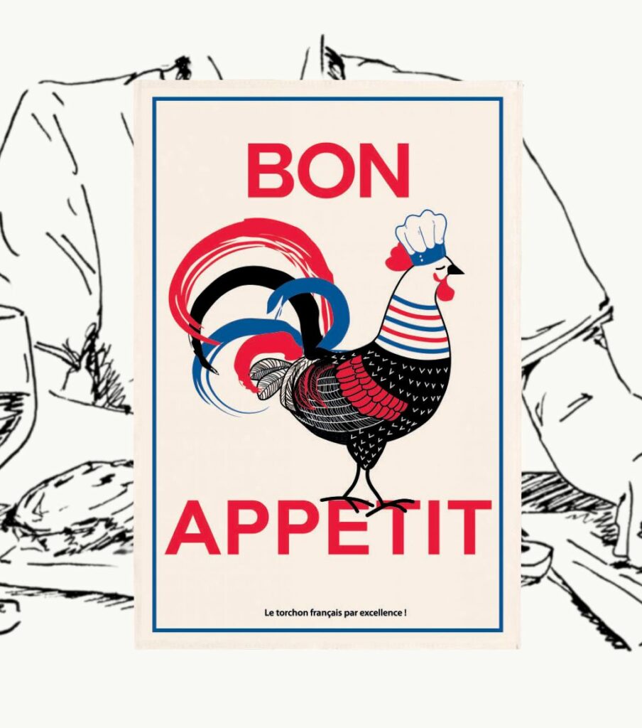 Torchon français "BON APPÉTIT"