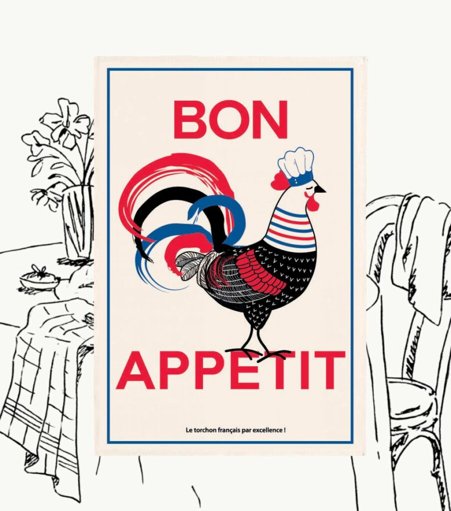 Torchon français "BON APPÉTIT"