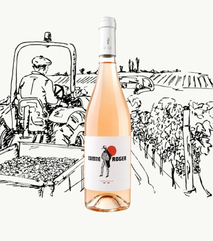 Bouteille de vin rose